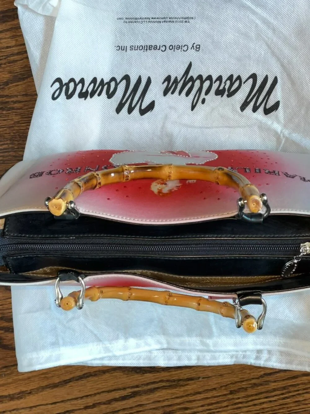 Marilyn Monroe Bamboo Handles Purse New W/ Tags & Dust bag Glam Rhinestone